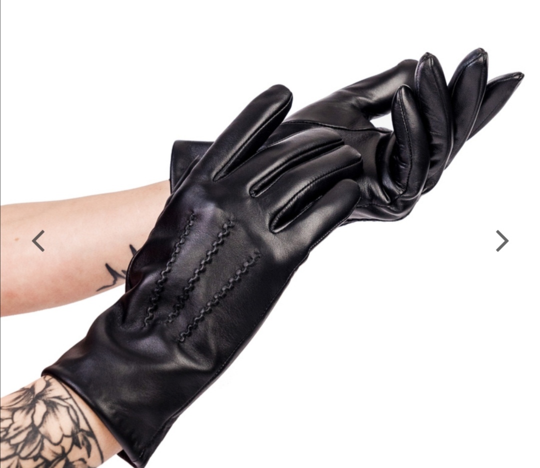 Dámské kožené rukavice s tabby vzorem 