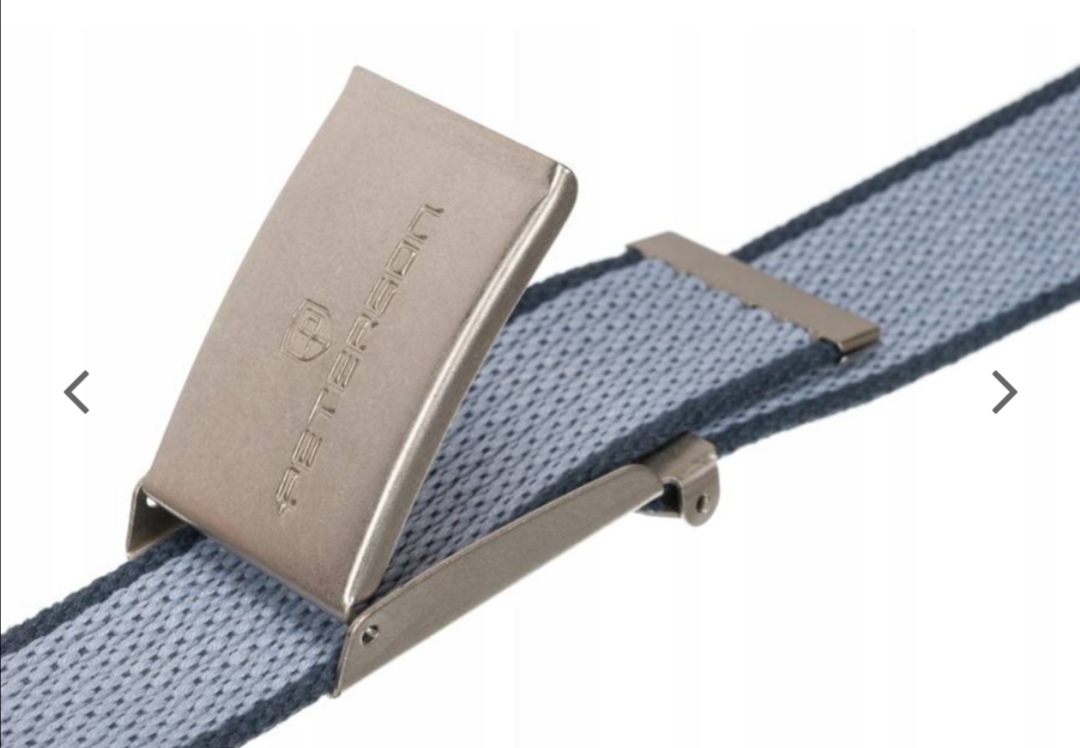 Pánský popruhový opasek s kovovou přezkou Peterson světle modrý 