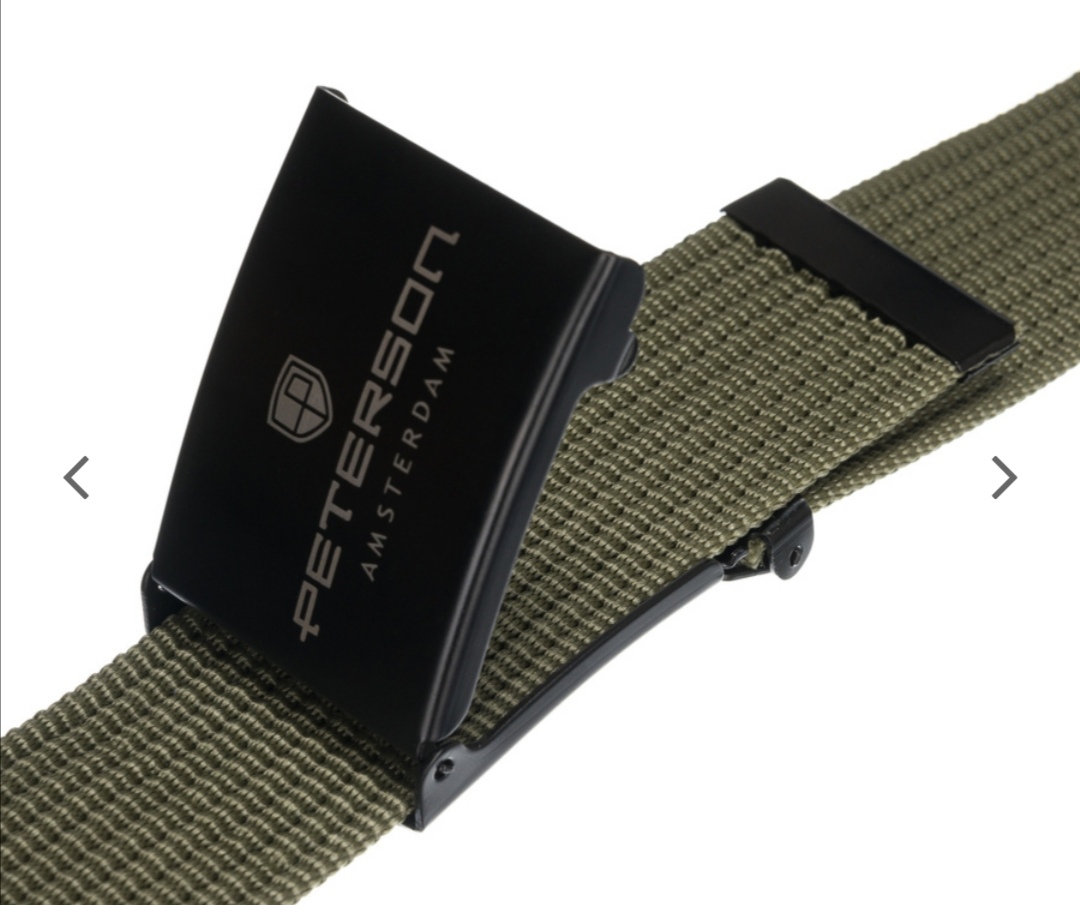 Pánský popruhový opasek s kovovou přezkou Peterson khaki 