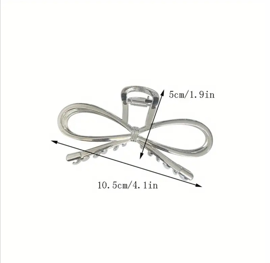 Velký kovový skřipec do ve tvaru mašle ve dvou barevných variantách 