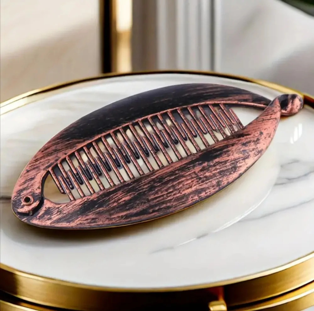 Sada 3 oválných spon do vlasů ve tvaru ryby 