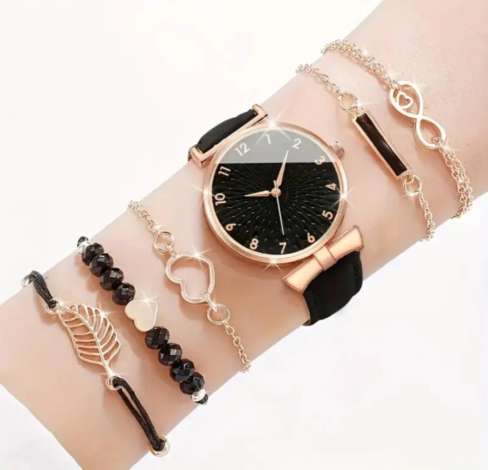 Elegantní sada hodinek s 5 náramky 