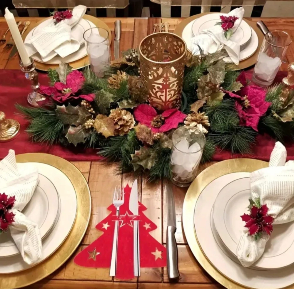 Vánoční obal na příbory stromeček 