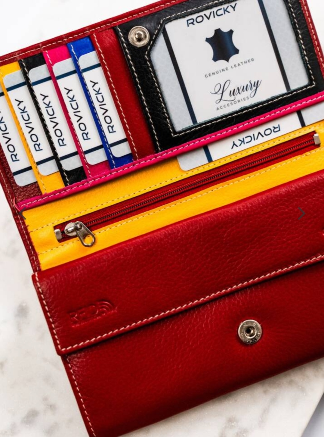 Elegantní kožená peněženka Rovicky červená
