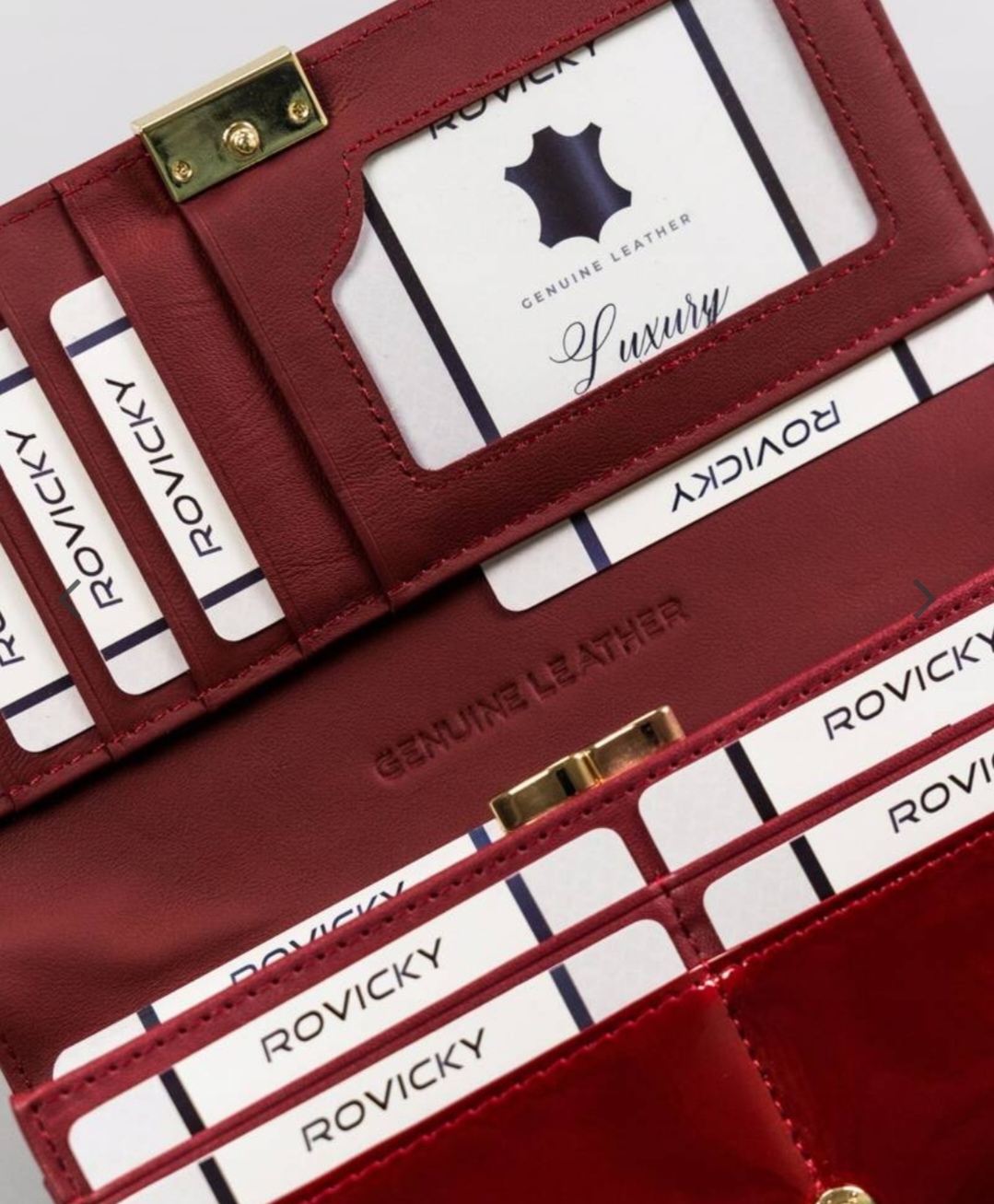 Velká dámská kožená lakovaná peněženka Rovicky 