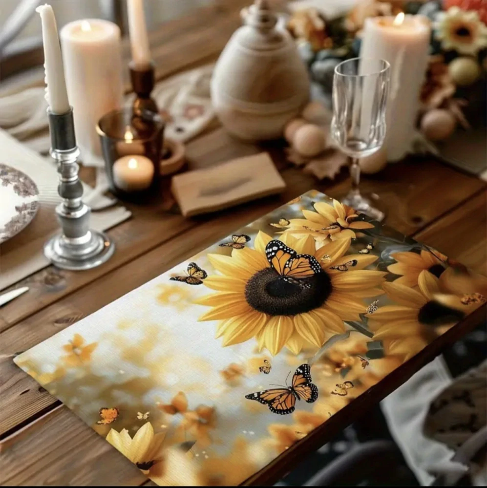 Luxusní prostírání s tématikou květů slunečnic