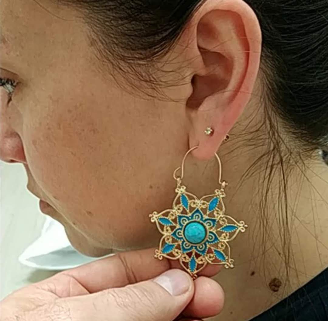 Orientální velké náušnice mandala