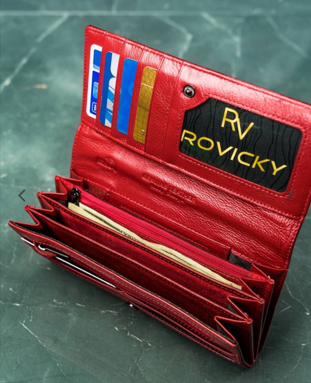 Velká dámská kožená lakovaná peněženka Croco