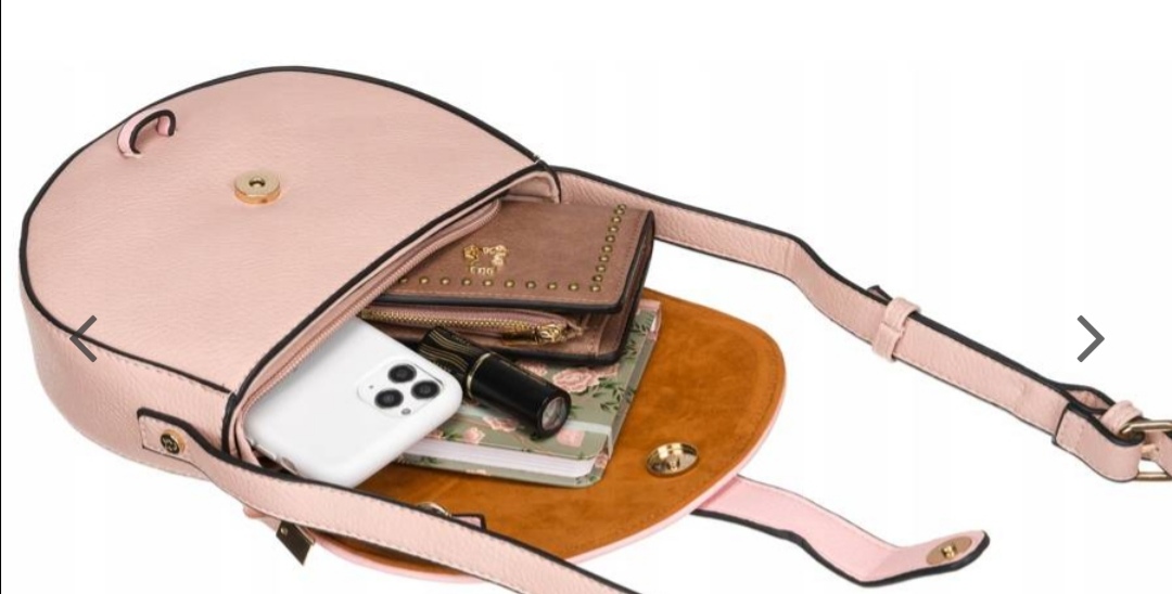 Dámská kabelka Lulu Castagnette růžová s hnědou klopou 