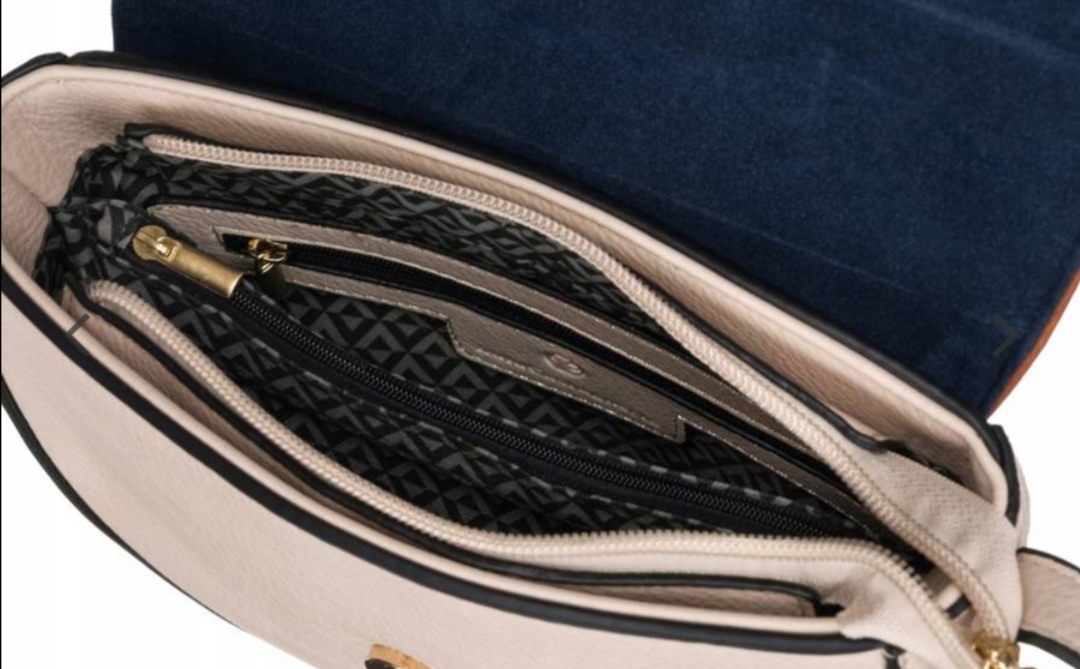 Dámská kabelka Lulu Castagnette béžová s modrou klopou 