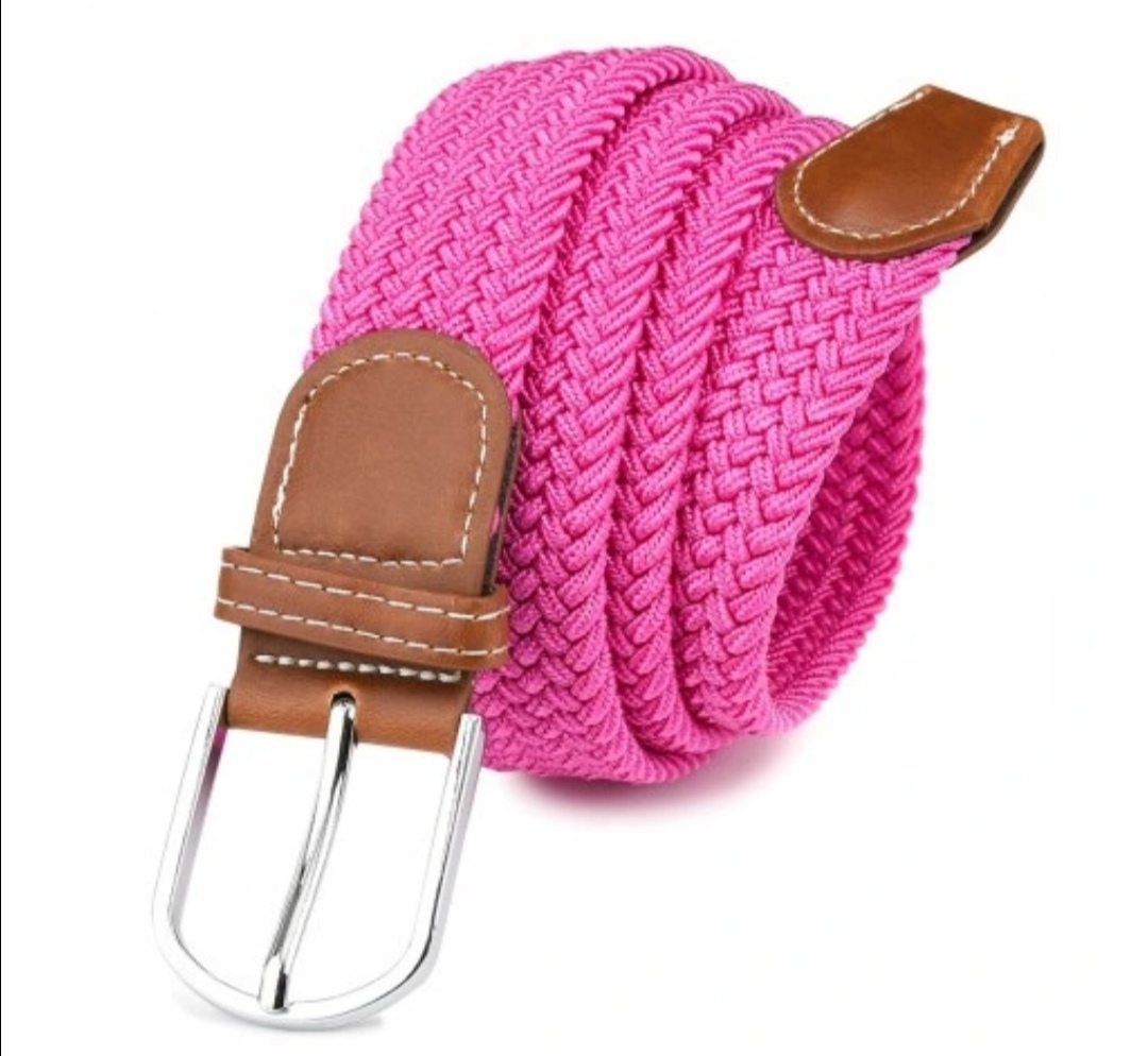 Pletený široký dámský pásek Green Wood fuchsie 