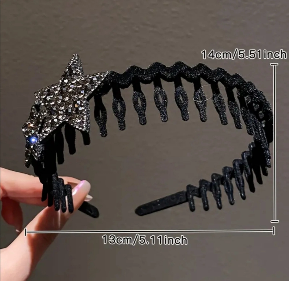 Černá vlasová čelenka s černou hvězdou 