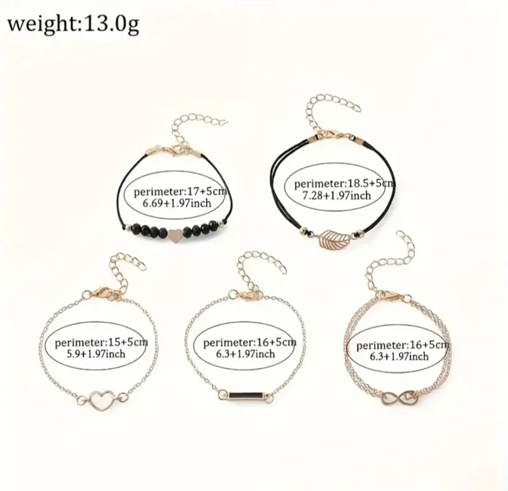 Elegantní sada hodinek s 5 náramky 