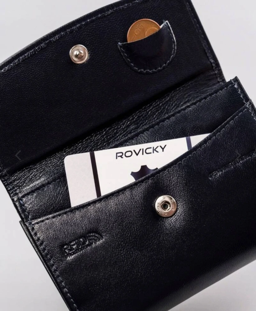 Střední dámská kožená peněženka Rovicky v modré barvě 