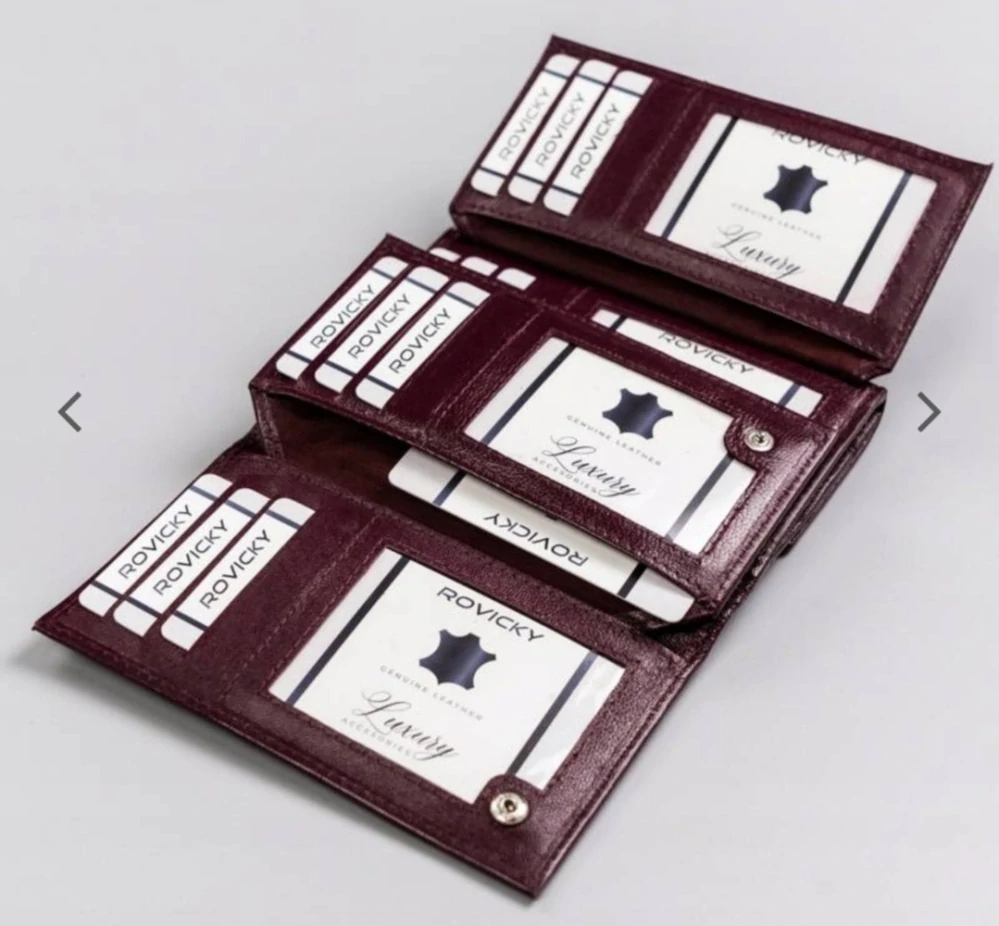 Střední dámská kožená peněženka Rovicky vínová