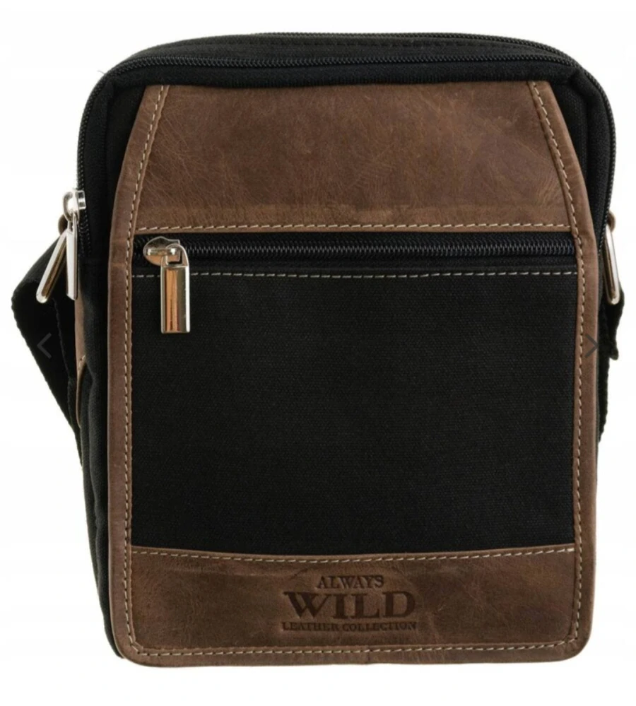 Pánská messenger taška z látky a kůže 