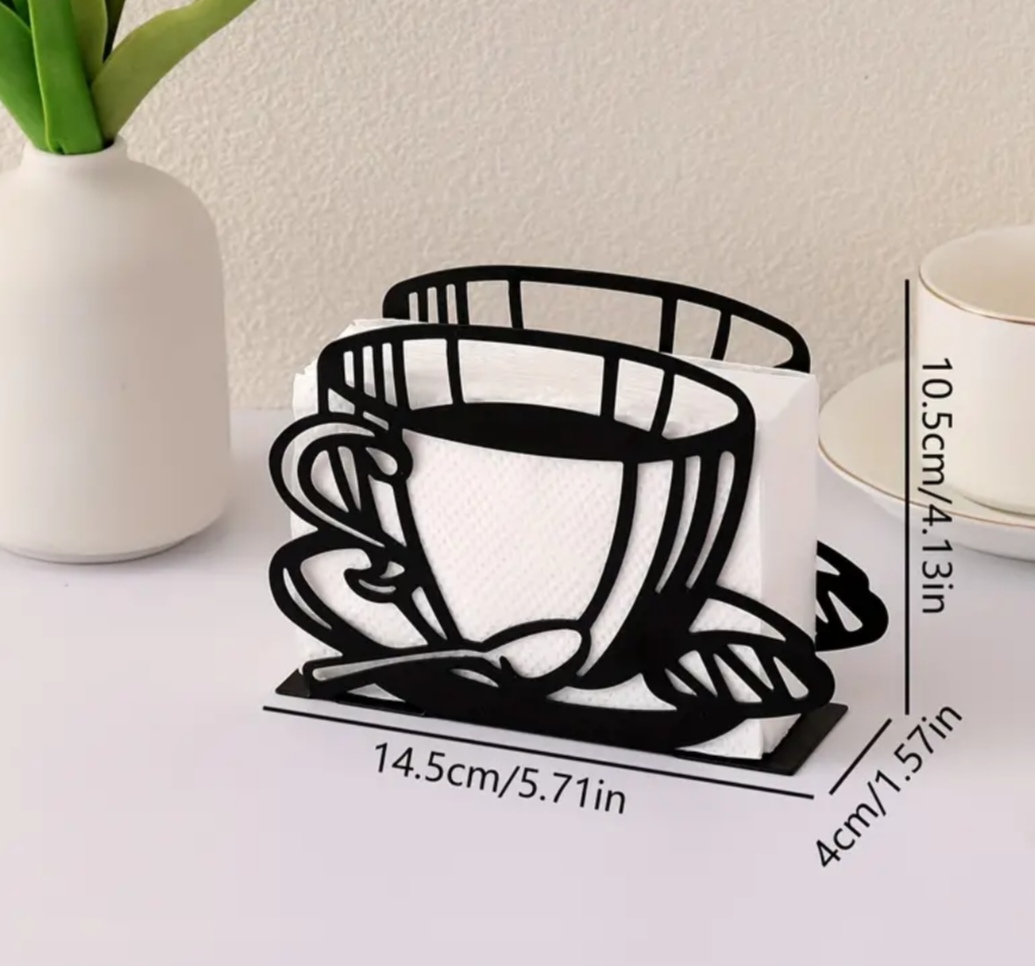 Stojánek na ubrousky ve tvaru hrnku 