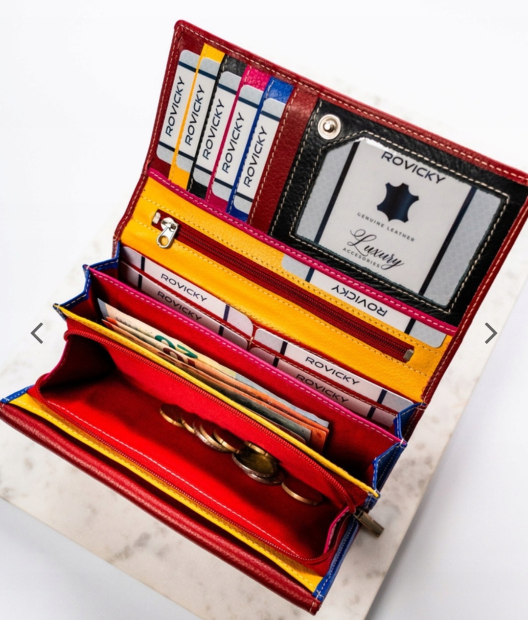 Elegantní kožená peněženka Rovicky červená