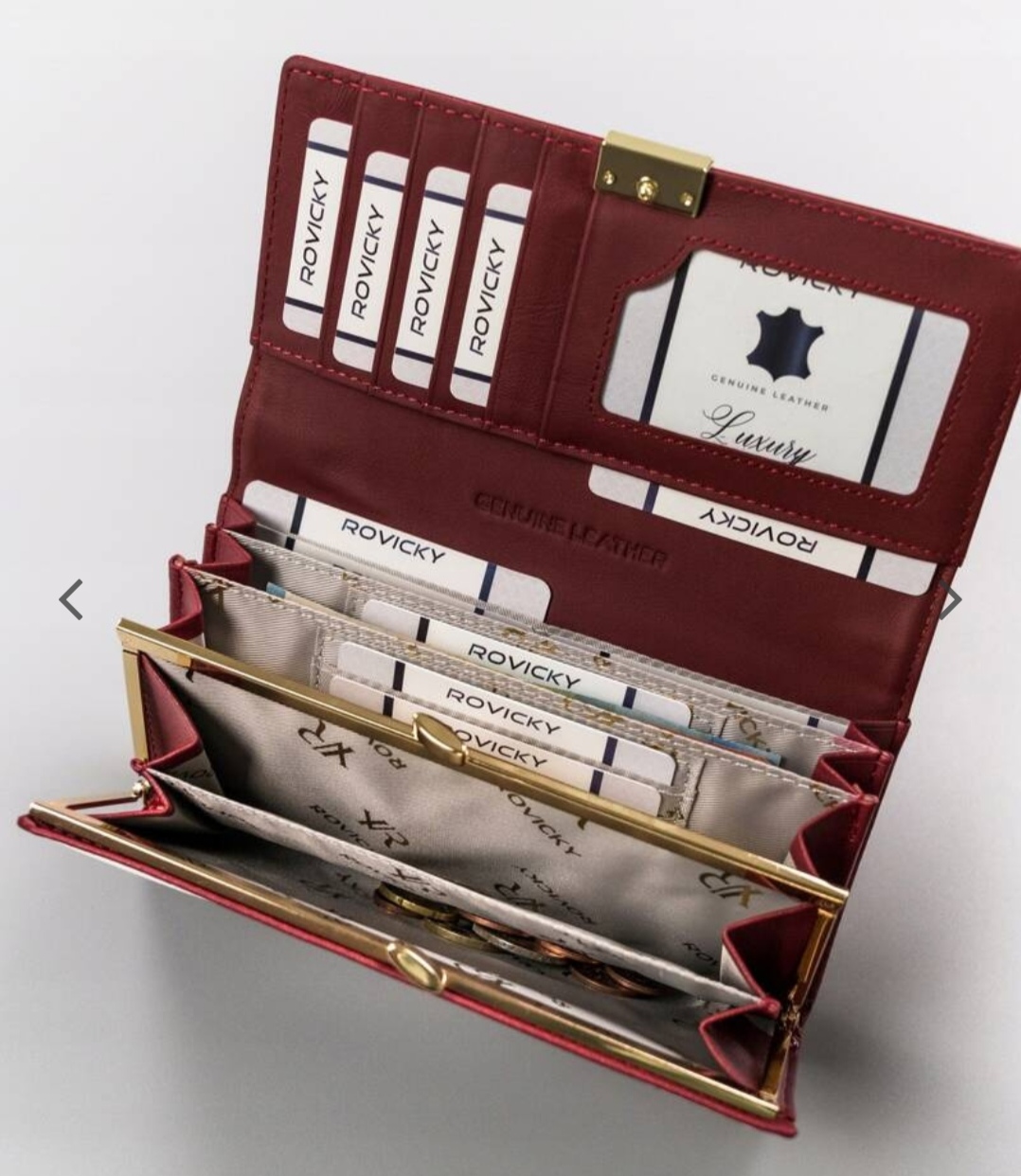 Velká dámská kožená lakovaná peněženka Rovicky 