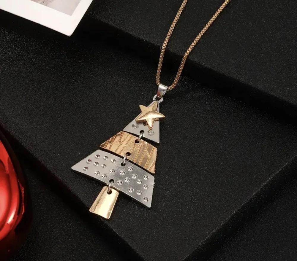 Designový náhrdelník s přívěskem vánočního stromku 