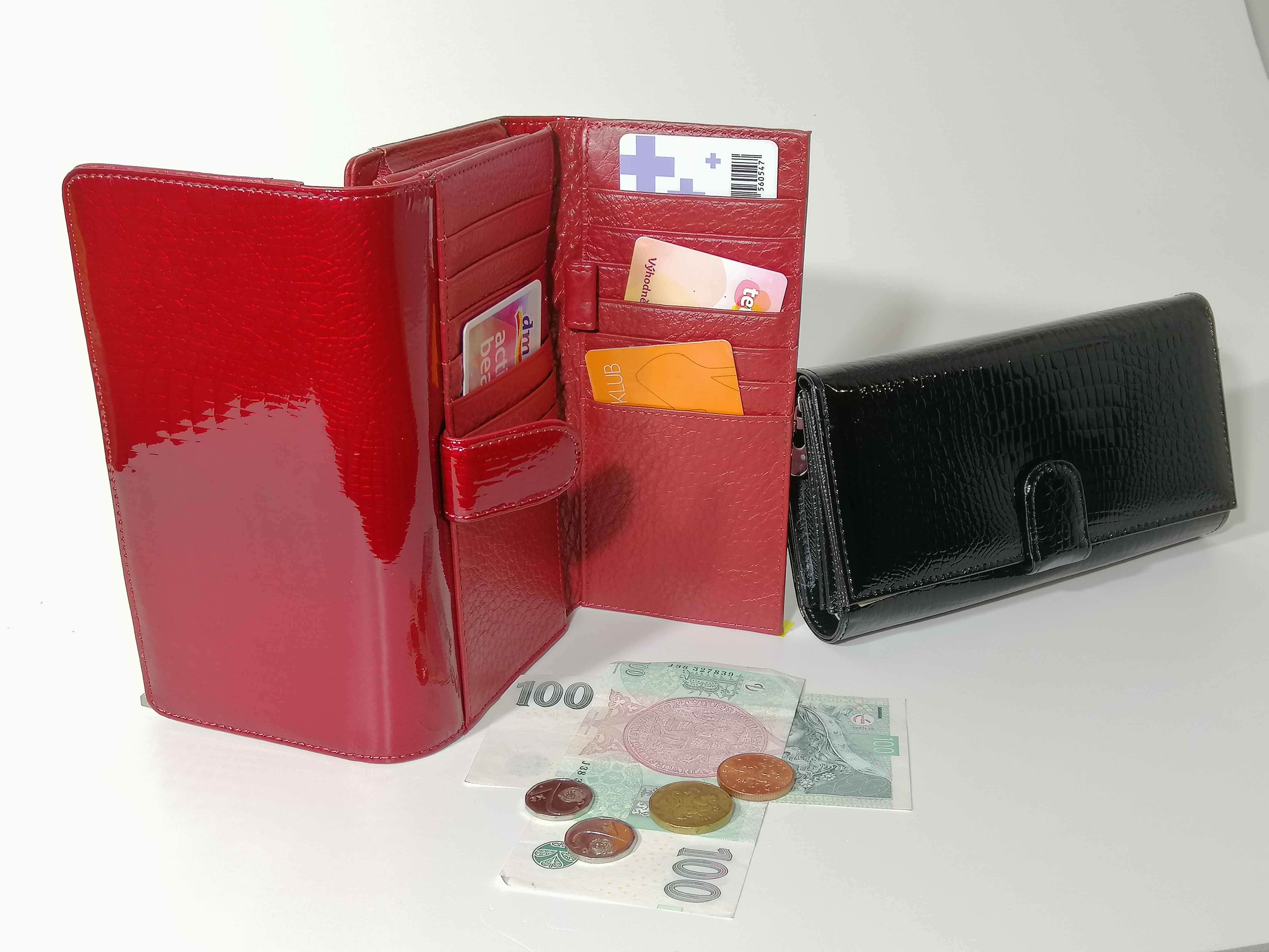 Dlouhá dámská lakovaná peněženka hadí vzor 03-9641