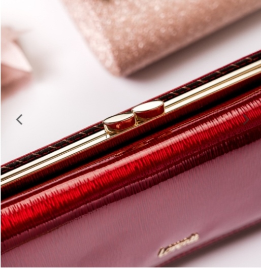 Velká dámská kožená lakovaná peněženka Lorenti červená hladká