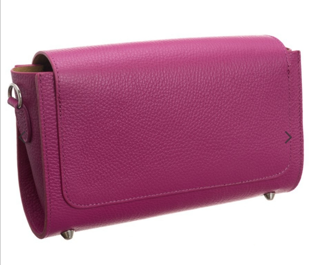 Prodloužená crossbody kožená kabelka Rovicky v barvě růžová 