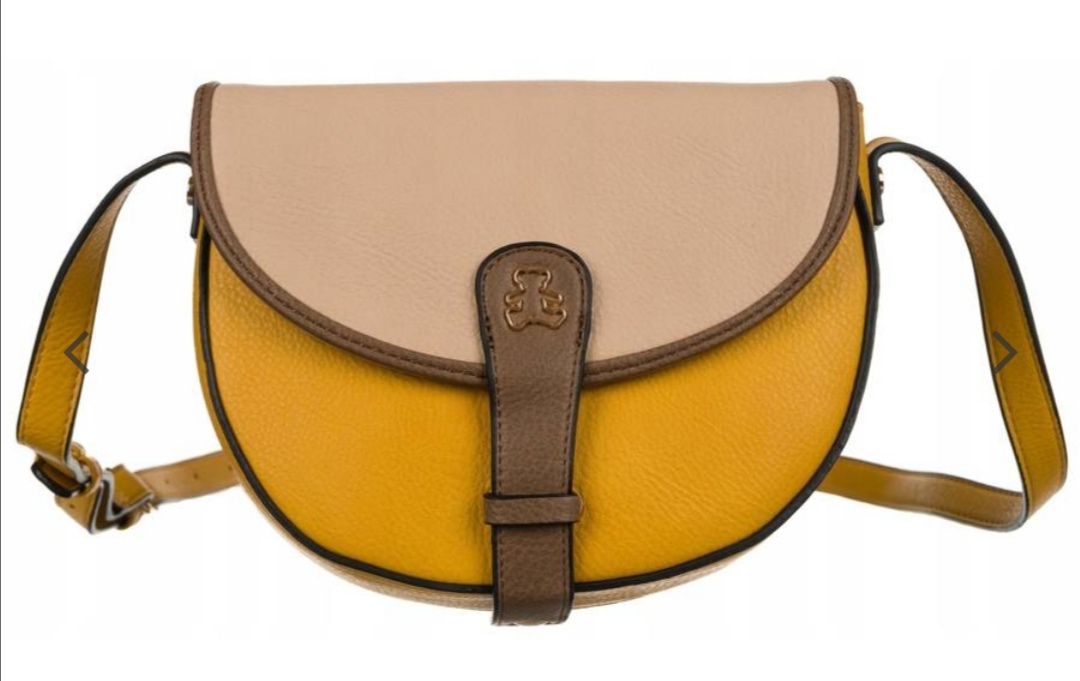 Dámská kabelka  Lulu Castagnette žlutá s béžovou klopou
