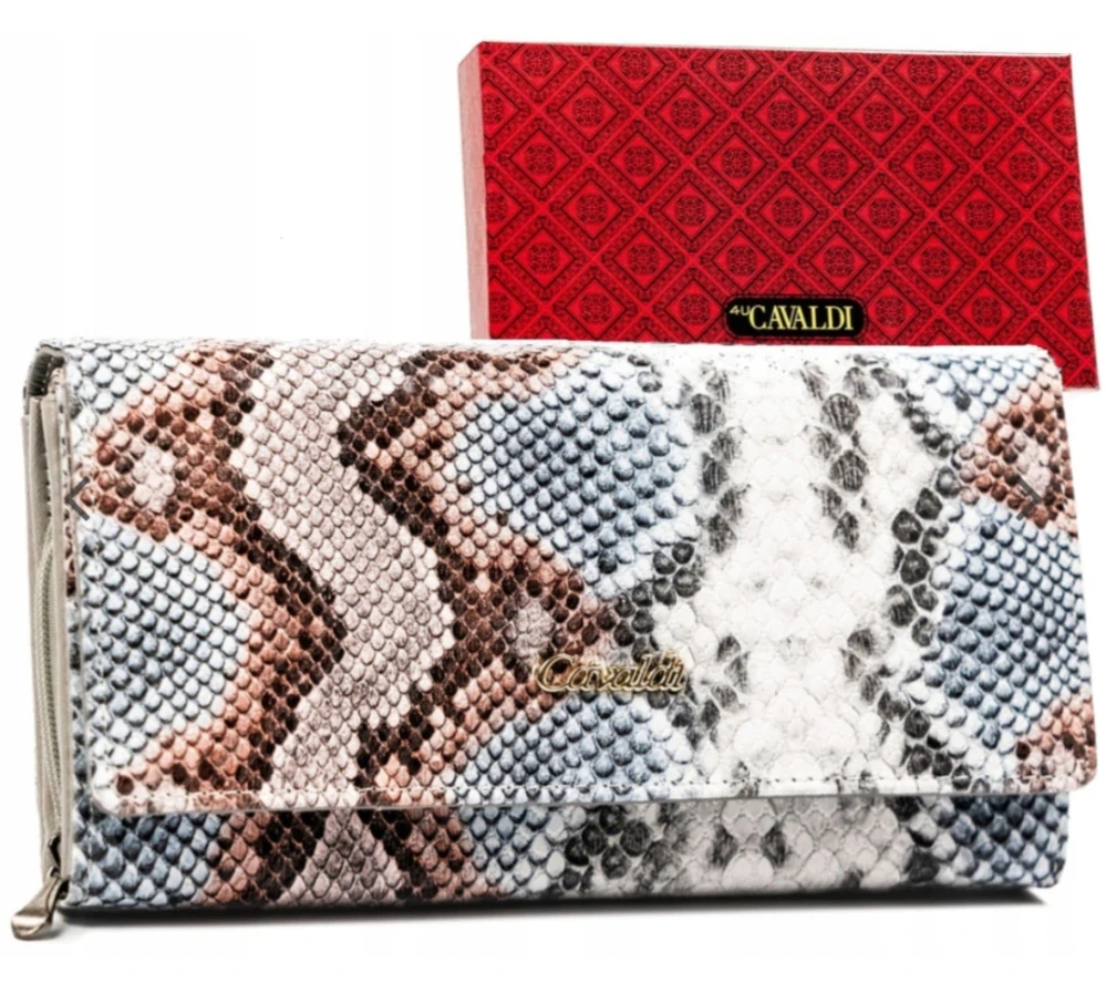 Velká dámská peněženka 4U Cavaldi hadí vzor hnědá