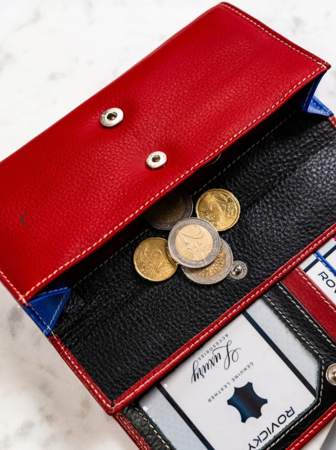 Elegantní kožená peněženka Rovicky červená