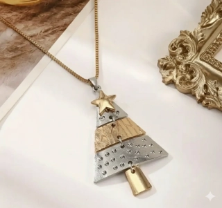 Designový náhrdelník s přívěskem vánočního stromku 