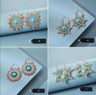 Orientální velké náušnice mandala