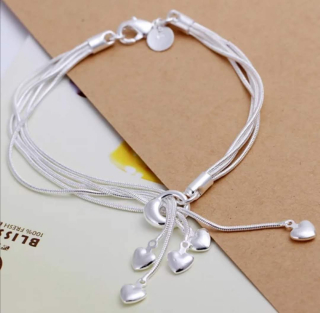 Řetízkový náramek stahovací srdce