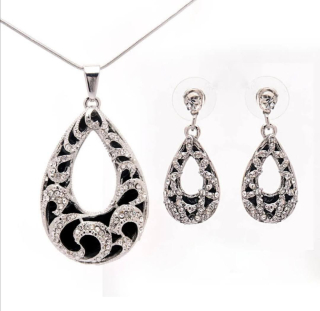 Sada šperků Silver Ornament Black