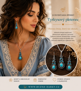 Luxusní sada šperků tyrkysový pletenec