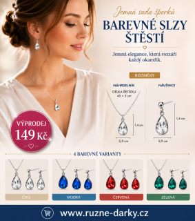 Jemná sada šperků Barevné slzy štěstí