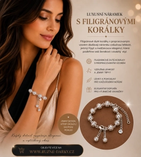 Luxusní náramek s filigránovými dutými korálky