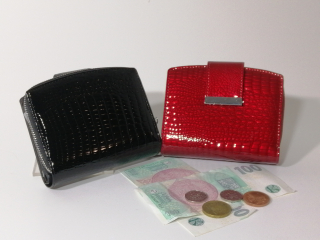 Kožená lakovaná peněženka hadí vzor 01-9604