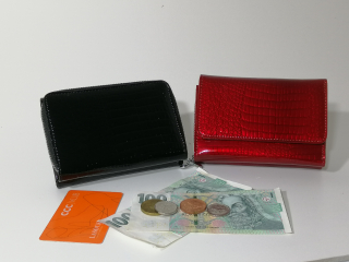 Kožená lakovaná peněženka malá hadí vzor 01-9603