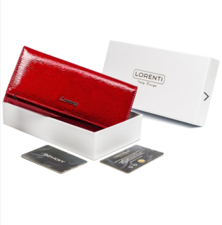 Podlouhlá kožená dámská peněženka Lorenti lakovaná červená
