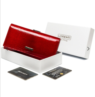 Velká dámská kožená lakovaná peněženka Croco