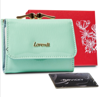 Malá dámská kožená lakovaná peněženka Lorenti Mint 