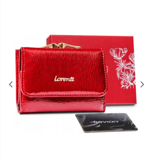 Malá dámská kožená lakovaná peněženka Lorenti červená 