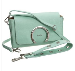 Prodloužená crossbody kožená kabelka Rovicky Mint