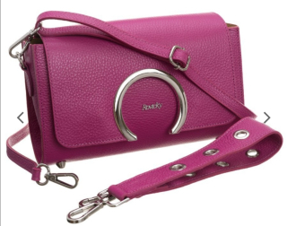 Prodloužená crossbody kožená kabelka Rovicky v barvě růžová 