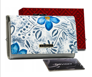 Střední dámská peněženka Cavaldi s květinovým vzorem 