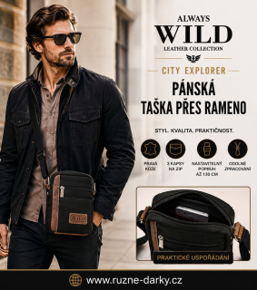 Pánská kožená taška přes rameno Always Wild City Explorer