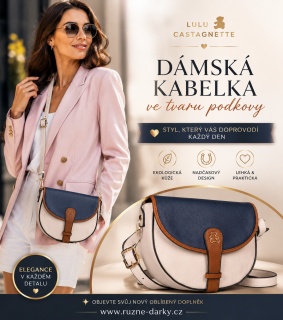 Luxusní dámská kabelka Lulu Castagnette béžová s modrou klopou 