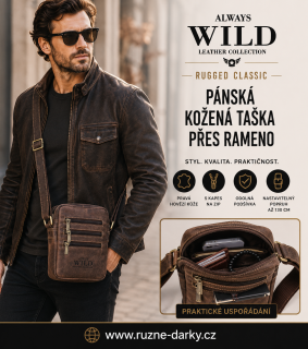 Pánská celokožená taška přes rameno Always Wild Rugged Classic