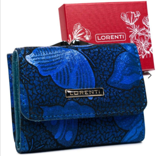 Malá dámská kožená peněženka Lorenti se vzorem motýla